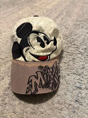 Disney Parks Vintage Mickey Mouse Sketch Graphic / Graffiti Baseball Cap